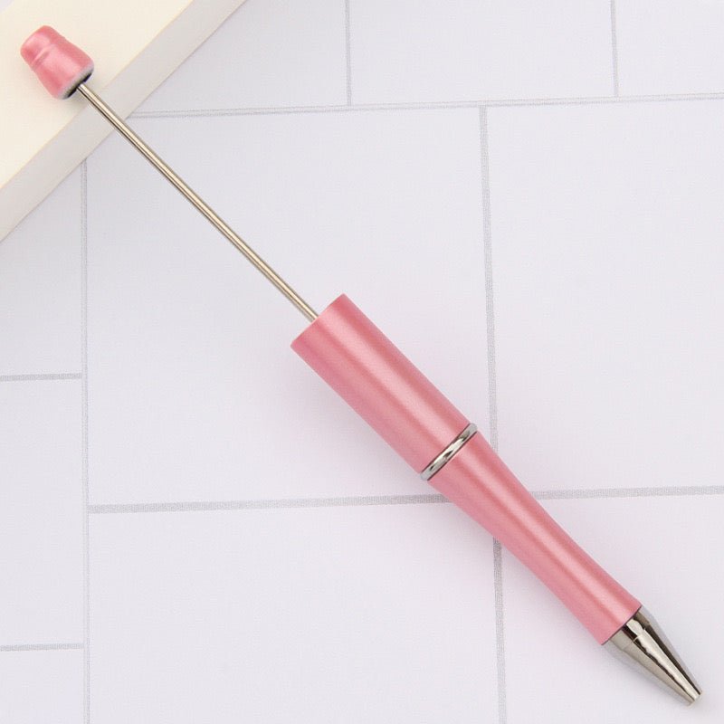 153F. Beadable DIY pink and purple gliter pen - Romo bead